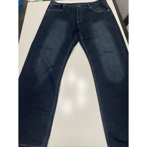 Leone Authentic Men's Blue Jeans Embroidered Pockets 40x32               801